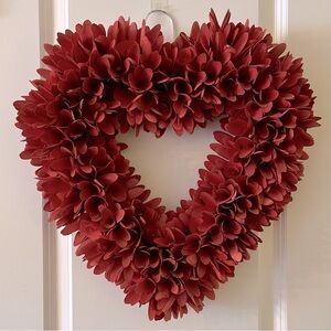 Pier 1 Imports Red Wood Curl Heart Wreath